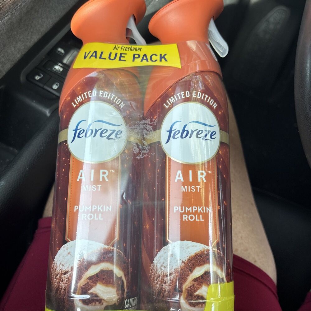 2 Pack Febreze Air Mist Pumpkin Roll 8.8oz Limited Edition Air Freshener